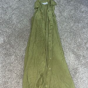 Jaclyn Smith Olive Green Sleeveless Midi Dress